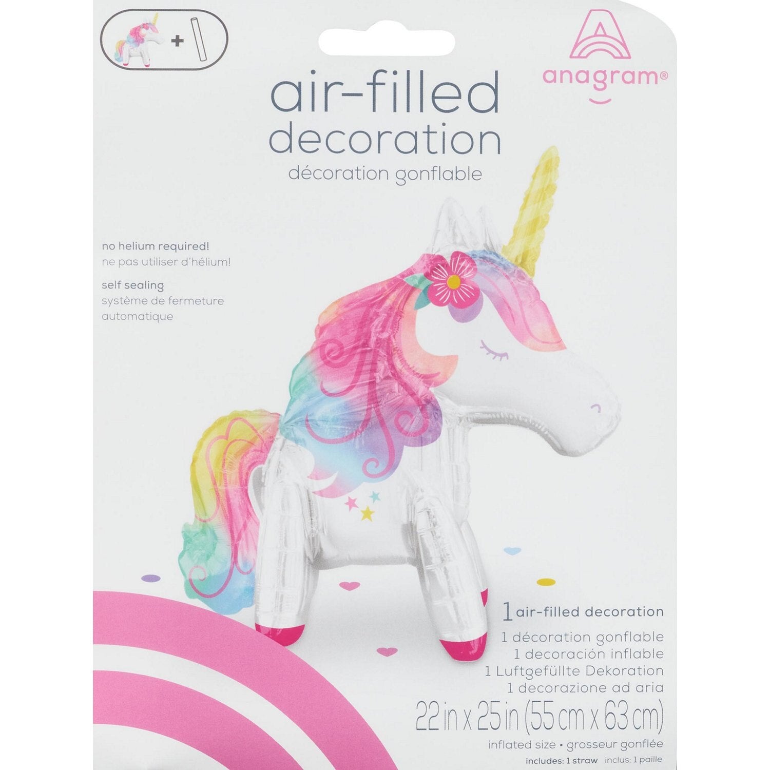 25" Enchanted Unicorn Air-Filled Sitter Balloon