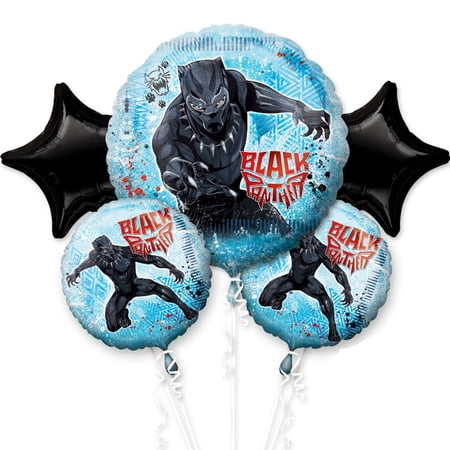 Black Panther Balloon Bouquet - 5 Pieces