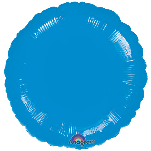 18" Metallic Circle Standard Balloon - Blue
