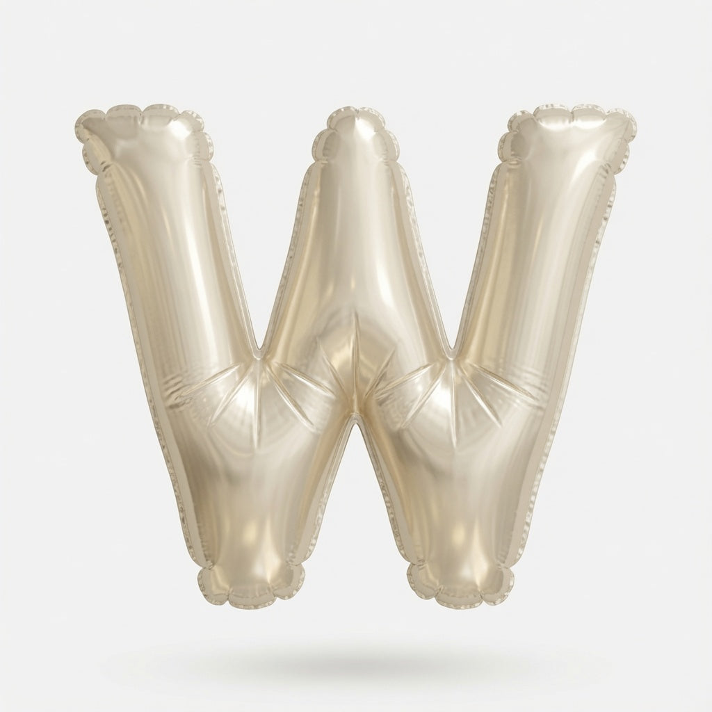 375 WHT/GLD SS BLLN LTR W