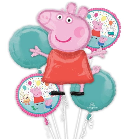 Peppa Pig Balloon Bouquet - 5 Pieces