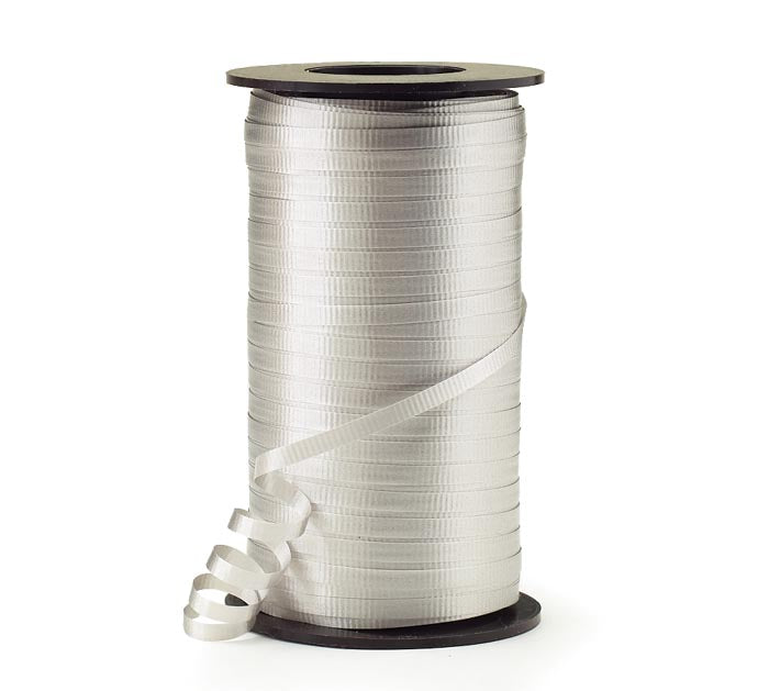 3/16" Crimped Silver Curling Ribbon - 550 yd