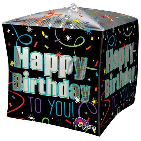 15" Brilliant Birthday UltraShape® Cubez™ Balloon