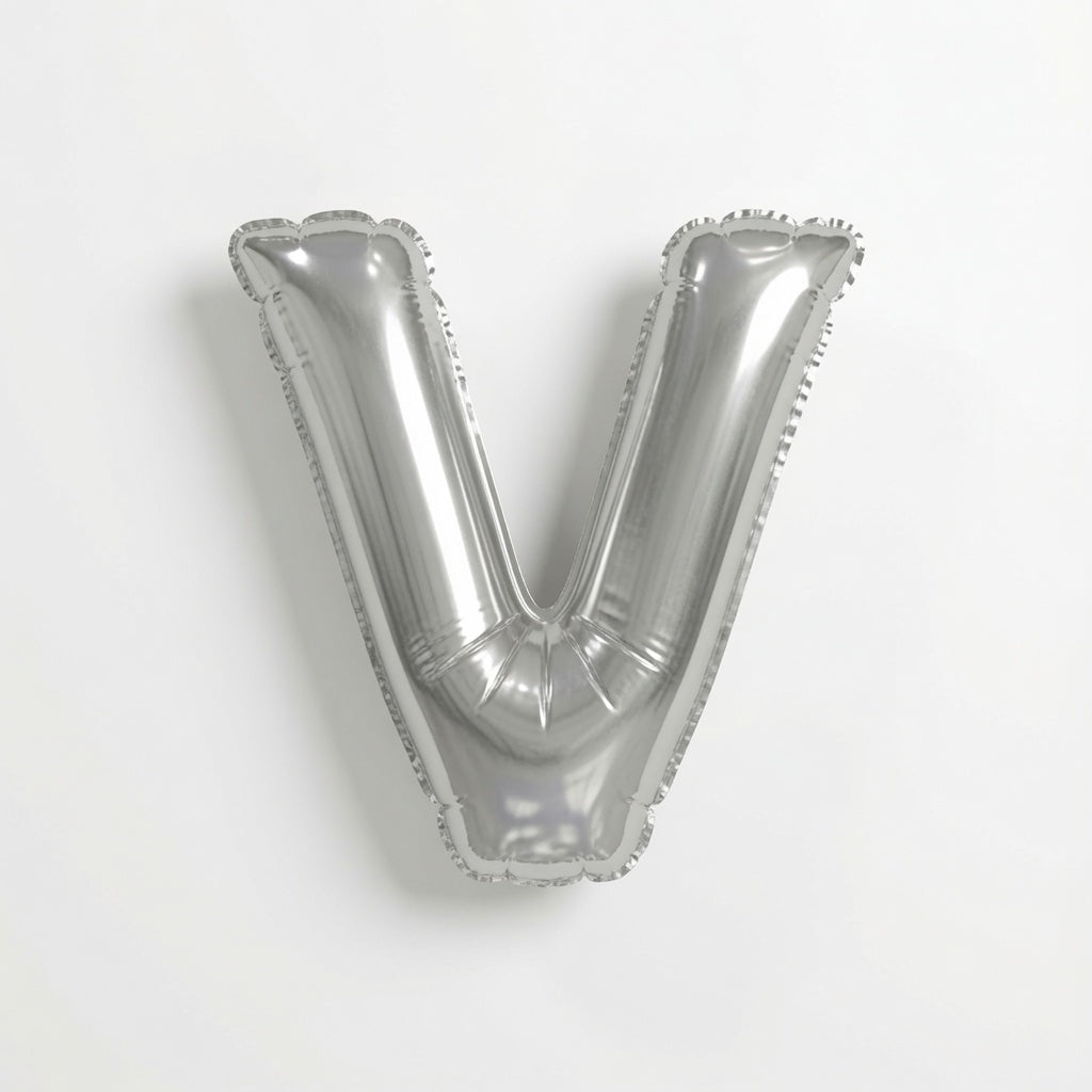 Mini Silver Letter V
