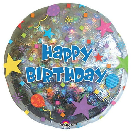 18" Happy Birthday Confetti Standard Balloon